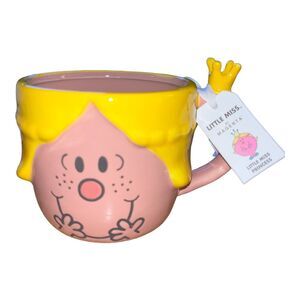 Little Miss Princess 3D Ceramic Coffee Mug Tea Cup NEW RARE Yellow Pink
